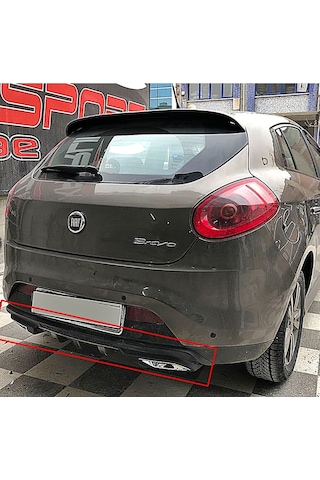 Fiat Bravo Uyumlu Difüzör Difizör Siyah + Kare Egzoz Görünüm C Tip 2006-2016