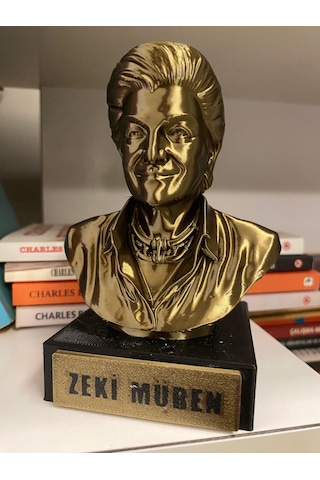 Zeki Müren Büst Figür 13 Cm Altın Sarısı Koleksiyonluk Heykelcik & Dekoratif Masaüstü Süsü