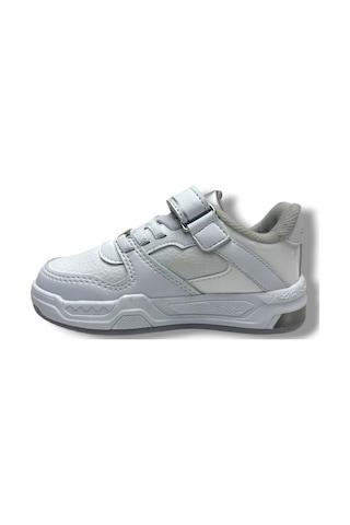 Ndrops 012-26 Deri Cırt Bantlı Çocuk Sneaker 26-30 Beyaz