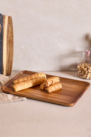 Akasya Dikdörtgen Tepsi 34x24 Cm Kahverengı Kahverengi