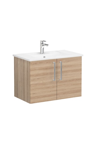 VitrA Root Flat Kapaklı Lavabo Dolabı 80 Cm Doğal Meşe 66386 Çok Renkli