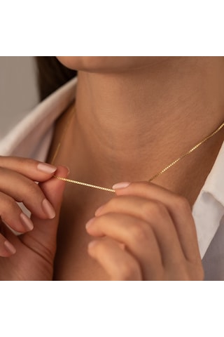 Dkmn Gümüş 925 Ayar İnce Box Zincir Gümüş Kolye