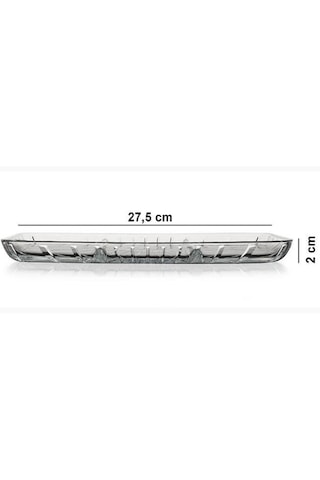 Paşabahçe Elegant Dikdörtgen Bölmeli Cam Kayık Tabak 27x16 Cm 54983 Şeffaf