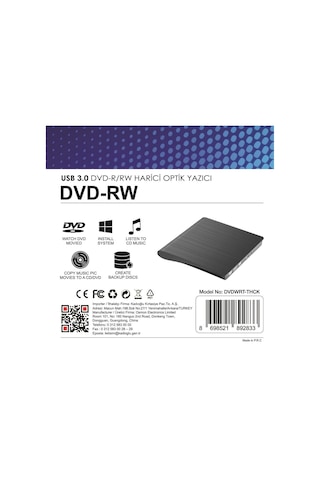 Elba Dvdwrt-thck Harici Dvdrw Thick, Siyah Dvd Yazıcı Writer