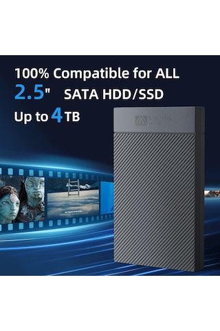 Lexroo 2,5 İnç Ssd Muhafaza Usb'den Usb-c'ye Siyah