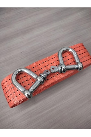 Polyester Oto Çekme Halatı, Turuncu, 3 Metre, 3 Ton, 50 Mm Genişlik, Mapa Vidalı Kancalı Zincir Kilidi , Araç Kurt