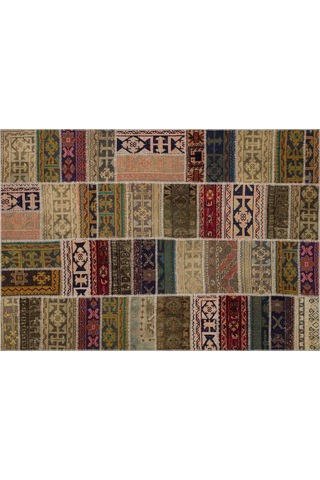Çekici Renklerle Örülmüş Patchwork Halı 230x160 Cm 6323