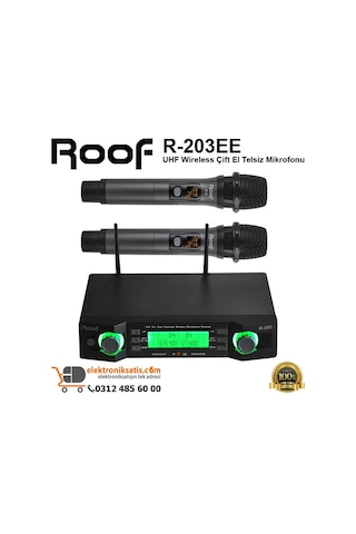 Roof R-203ee Wireless Çift El Telsiz Mikrofon