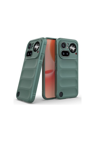 Maks Technology Nothing Phone 4a Pro Kılıf Esnek Tpu Oyuklu Arka Yüzey Tasarımlı Mkst Etnik Silikon Kapak - Koyu Yeş Yeşil