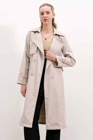 5918 Kruvaze Yaka Trençkot - Bej 5918bgd19-016-14421 001