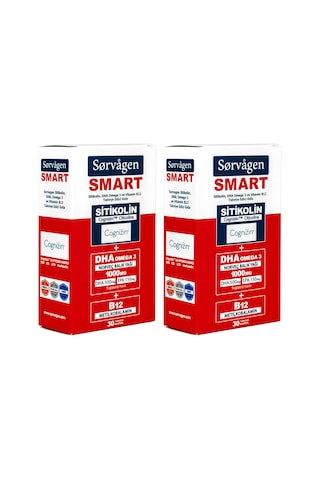 Sorvagen Smart Sitikolin DHA Omega 3 ve B12 30 Kapsül 2 Adet