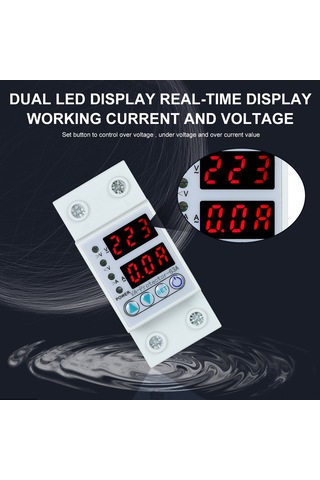 Youtek 63a Akıllı Ev Dağıtım Paneli Koruyucusu, Led Gösterimli Aşırı/alçak Gerilim Ve Akım Koruması, Otomatik Yeniden Bağlanma, Ayarlanabilir Ayarlar