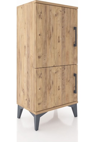 Arges Komodin 3 Raflı 2 Kapaklı 44x30x96 Çam-çam Çam