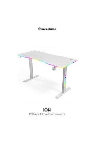 Ion Rgb Aydınlatmalı Oyuncu Masası Beyaz