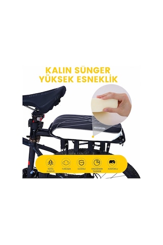 Valkyrie Bisiklet Arka Koltuk Minderi Kalın Süngerli Arka Sele Pedi Bagaj Üstü Yolcu Koltuğu Su Geçirmez Siyah