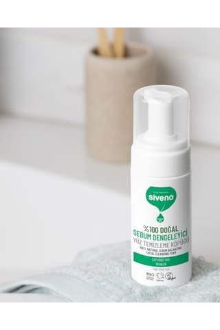 Siveno%100 Doğal Yüz Temizleme Köpüğü Yağlı Ciltler İçin Makyaj Siyah Nokta Sivilce Vegan 100 Ml