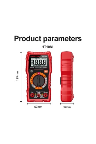 Butuglobal Ht108l 600v 10a Lcd Dijital Multimetre Dc Gerilim Diyot Frekans Multitester Akım Test Cihazı