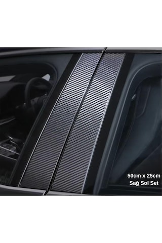 Araç Kapı Direk Kaplama Karbon Folyo Sticker Set