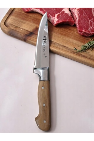 Lazreis Kurban Bıçağı No1, El Yapımı Paslanmaz Çelik Bıçak 14cm Ahşap