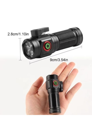 Powerdex Pd-7007 15 Watt Mıknatıslı Mini Şarjlı El Feneri Siyah