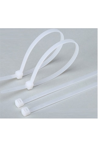100 Adet 37cmx3,6mm Beyaz Plastik Cırt Kelepçe Kablo Bağı