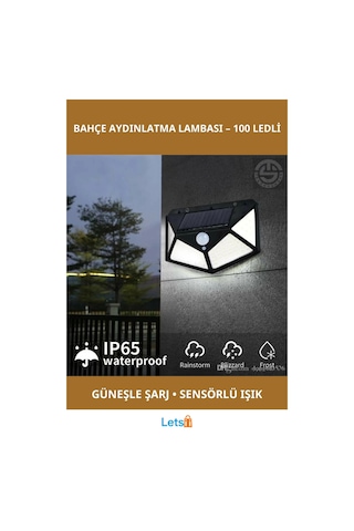 Güneş Enerjili 100 Ledli Bahçe Aydınlatma Lambası Çok Renkli