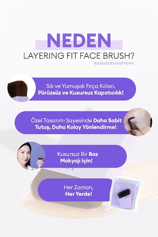 Özel Kesim Çok Fonksiyonlu Fondöten Fırçası Layering Fit Face Brush