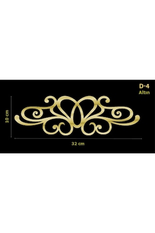 Dekoratif Aynalı Pleksi Mobilya Dolap Süsü 32 X 10 Cm D-4 (220072406)