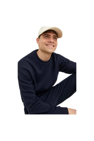 Jack & Jones 12249341 - Bisiklet Yaka Erkek Sweatshirt Lacivert