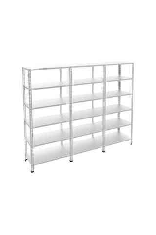 Galvaniz 6 Katlı 3lü Birleşik Arşiv Raf Sistemi - Çelik Raf - Metal Raf Metalik