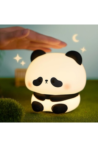 Masum Oturan Panda Tasarımlı Gece Lambası - Dokunmatik - Şarjlı Dekoratif Lamba Bebek Odası Işığı