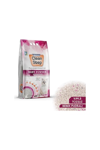 Jadawa Clean Step Bebek Pudralı Topaklaşan İnce Bentonit Kedi Kumu 10 L