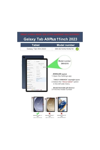 Samsung Galaxy Uyumlu Tab A9 Plus X210 X213 X215 X217 Kılıf Kalem Bölmeli Trifolding Case Kılıf