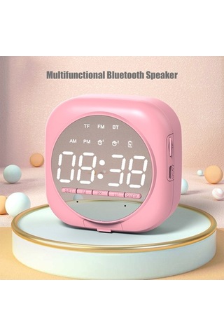 Flybuy Bluetooth Hoparlörlü Çalar Saat - Led Ekranlı, Parlaklık Ayarı, 112 Karakter, Kablosuz, Usb Şarj