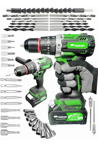 Schmıtzer 4lüset-y Pro 21v 40 Parça Şarjlı Akülü 3 Modlu Hilti Matkap Somun Sıkma Sökme Taşlama