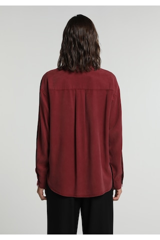 Colin's Colins Boyfriend Fit Shirt Neck Düz Kadın Bordo Uzun Kol Gömlek Cl1082412 Q1.v2 Brd