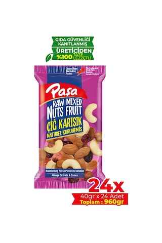 Paşa Kuruyemiş Çiğ Karışık Naturel Kuruyemiş 24 x 40 G