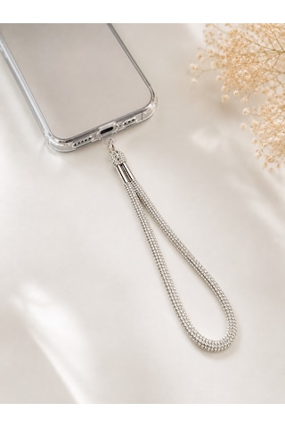 Silver Taşlı Telefon Bilek Askısı Kristal Taşlı Şık El Askısı