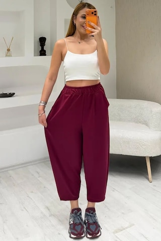 Fiolin Soft Touch Modal Kumaş Şalvar Pantolon Bordo