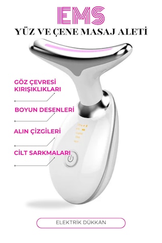 Ems Yüz Ve Çene Masaj Aleti Bataryalı Beyaz - Pembe