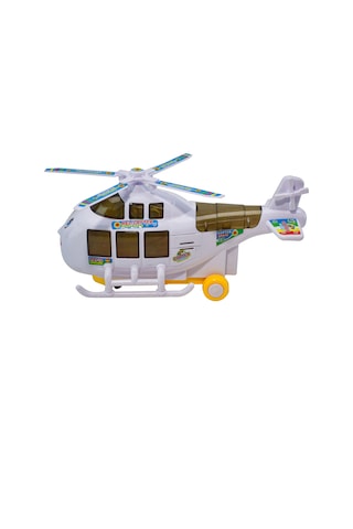 Oyuncak Helikopter Işıklı Sesli Beyaz Sevimli Helikopter 23 CM