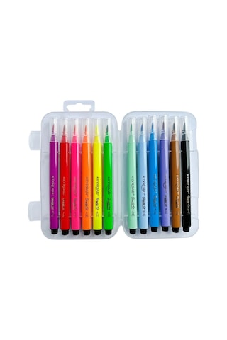 Keyroad Fiber Marker Fırça Uçlu Keçeli Kalem 12 Renk