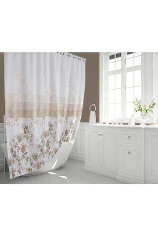 Zethome Tropik Banyo Duş Perdesi 4131 Çift Kanat 2X120X200 Kahverengi