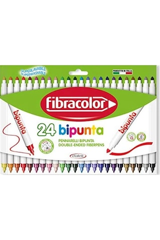Fibracolor Bıpunta Çift Uçlu Keçeli Kalem 24 Renk