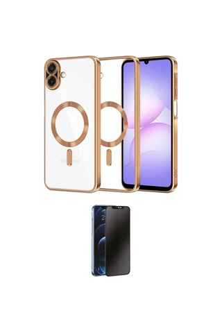Cep 20-26 Samsung Uyumlu Galaxy A07 4g Kılıf Nova Işık Özel Seri İkili Koruma Seti Najmaddin Titan Gri