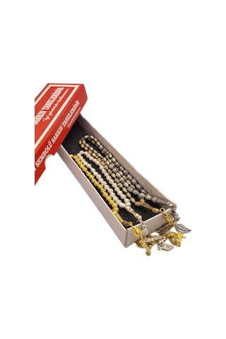 Han Ticarethane 4 Lü Altın Gümüş Benzetme Metal Tesbih Seti