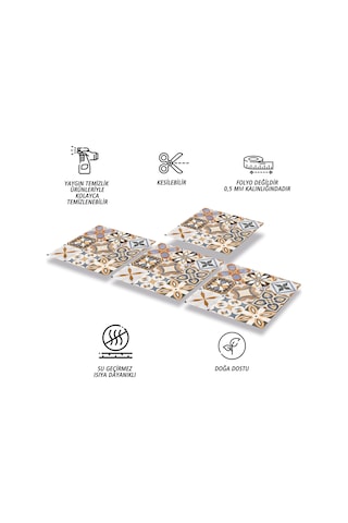 Tink KENDİNDEN YAPIŞKANLI KARMA AFRİKA DESENLİ PVC KARO 30X30 CM
