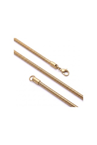 Beycen Aksesuar Oval Spiral Erkek Çelik Zincir Kolye 5 Mm 55 Cm Gold 3902eck011 Çok Renkli