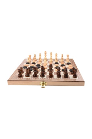 Ruicoo Ahşap 3'ü 1 Arada Satranç, Dam Ve Gomoku Oyun Seti - Katlanabilir Ve Taşınabilir