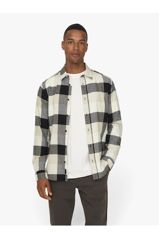 Only & Sons Onsgudmund Ls 3t Check Shırt Noos Erkek Beyaz Uk Gömlek - 22020301 Beyaz